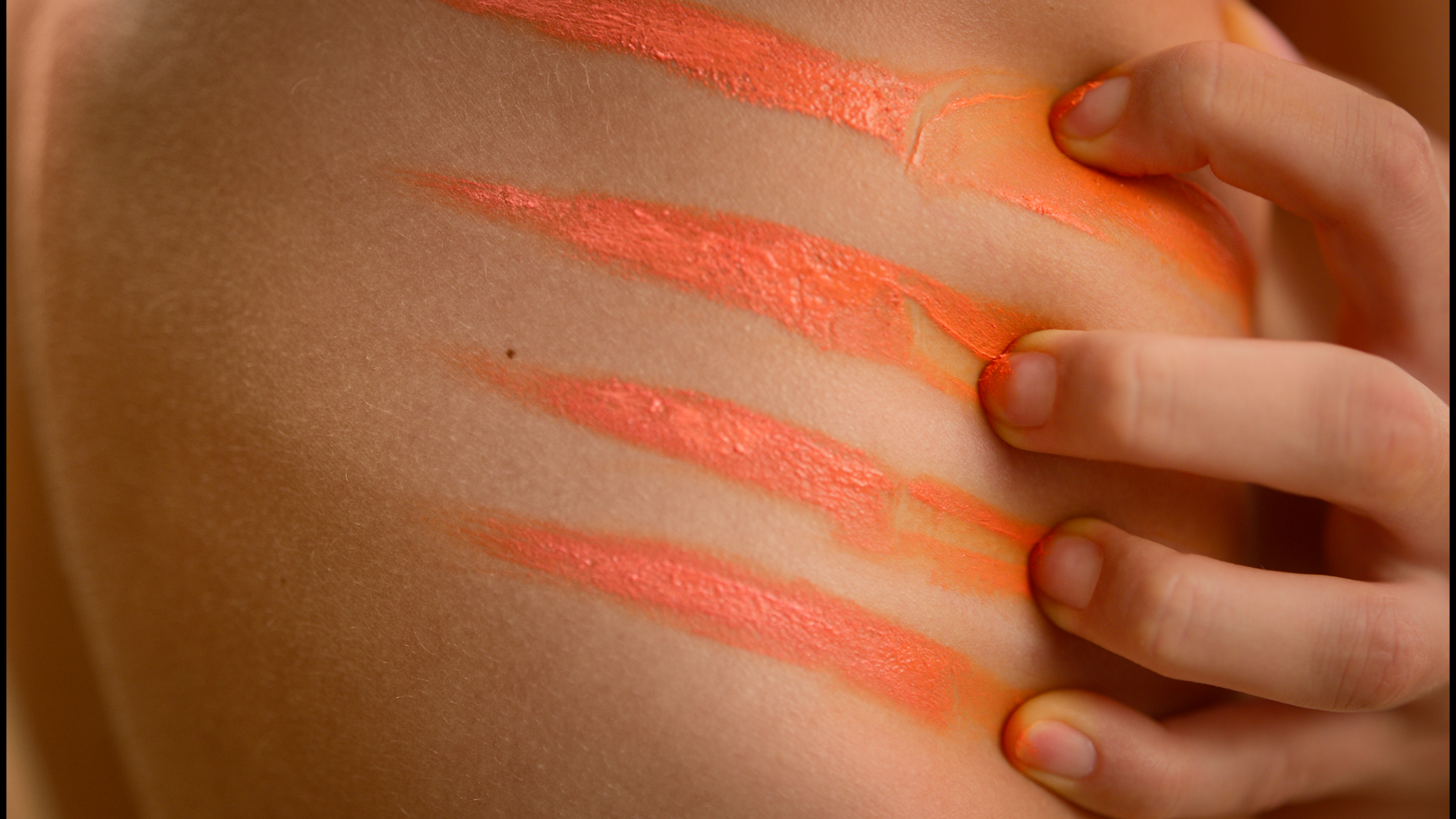 Packshot — narrative neon palette